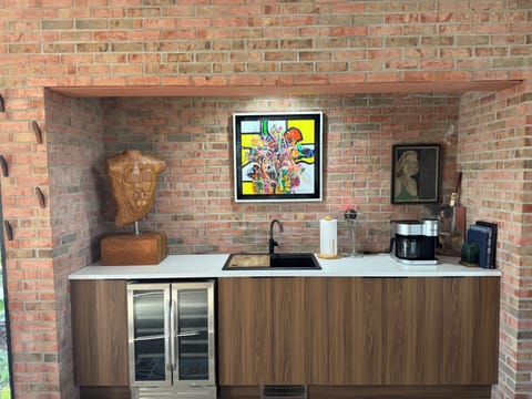 Wet and Coffee Bar w/Beverage Fridge.