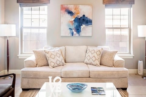 Relax in the living room after a day of Bentonville adventures.