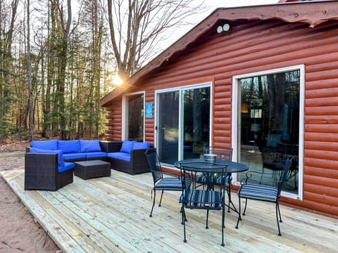 Back yard surrounded by forest