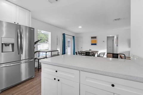 With wide counter space for food prep