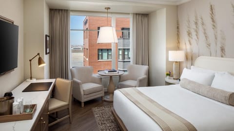 Settle in with a comfy bed, desk, and window nook.