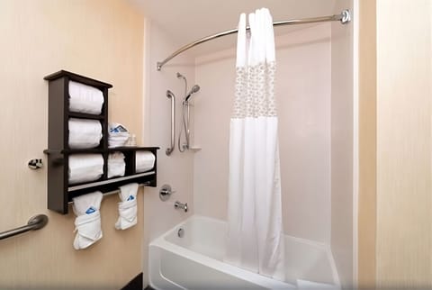 Rinse off and recharge with a hot shower and plush towels.