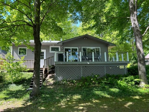 Lake side exterior with new deck