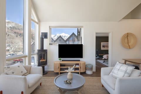 Light and bright living area with massive windows