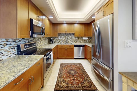Fully equipped kitchen with modern appliances