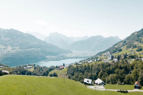 Wonderful view of Lake Walensee and the mountains