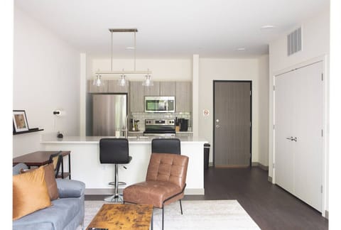 Comfortable living area with flexible seating and workspaces