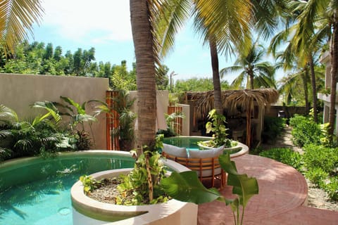 Dive into relaxation with not one, but three sparkling open pools at @casa.leah. Whether you’re cooling off, soaking up the sun, or enjoying a refreshing swim, we provide plush towels for pool and beach, plus attentive service to make every moment ef