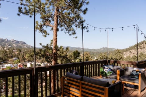 Take in sweeping mountain views from the private deck — the perfect spot for coffee at sunrise or wine at sunset