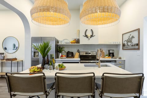 Additional barstool seating.