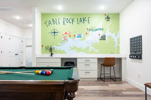 Desk area and pool table to enjoy