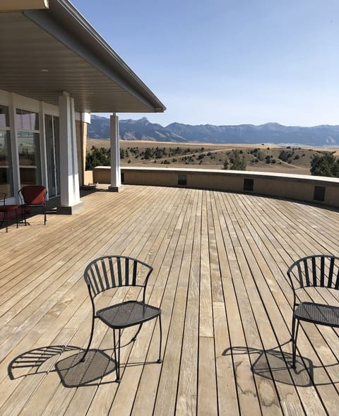 Seating for 14 with table, chairs and  tablecloths provided.