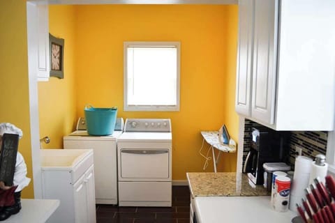 Washer & dryer for you to use during your stay.   Laundry detergent provided