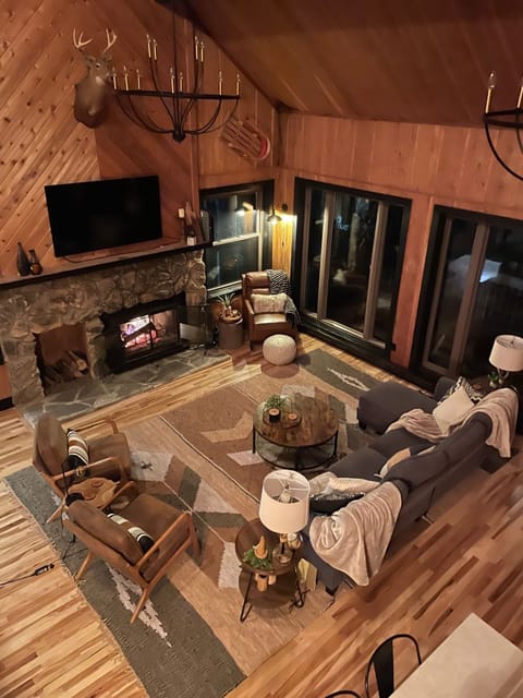 Great room from upstairs balcony