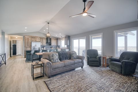 great room connects living and dining