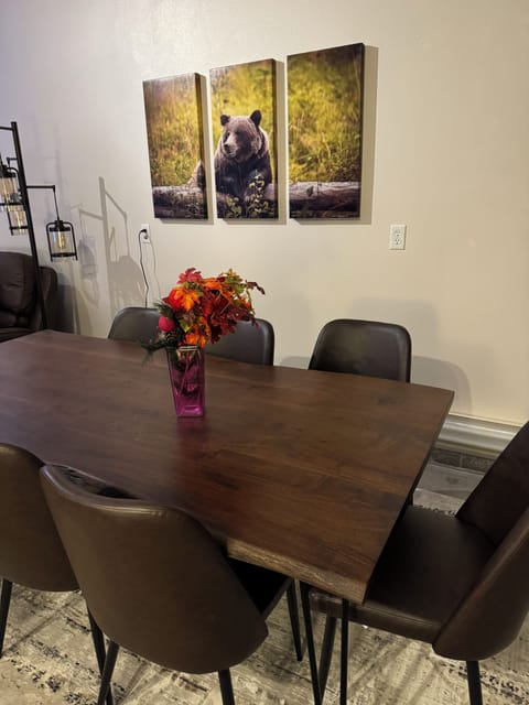 Dining table sits eight