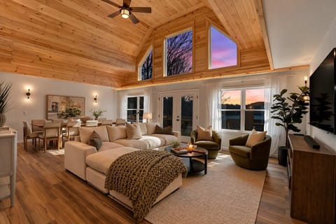 Great Room with Vaulted Ceilings and Panoramic Windows
