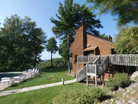View of condo and steps to the pool. (summer only).