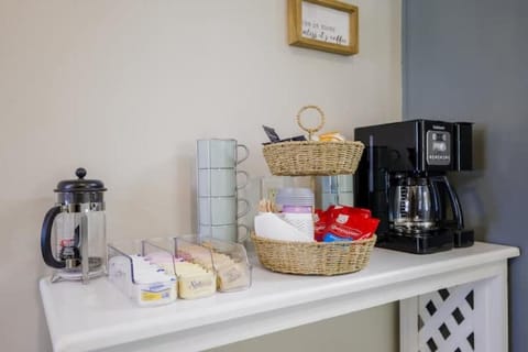 fully stocked coffee bar