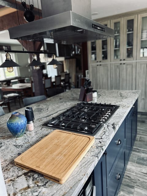 Gourmet open kitchen.