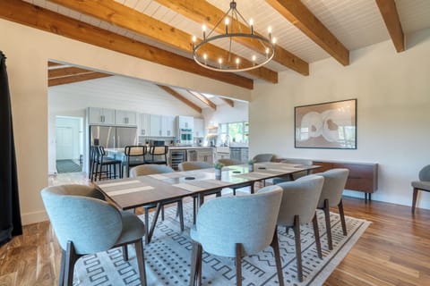 Dining area is located adjacent to the kitchen.