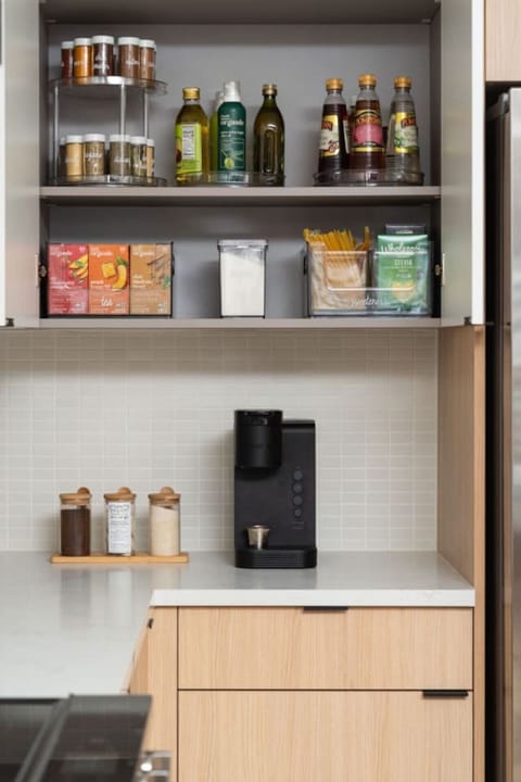 Fully stocked kitchen, with tea, coffee, sugars etc