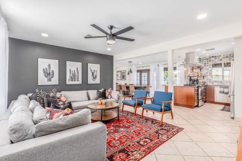 Open concept  living, kitchen and dining 