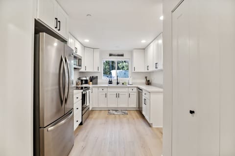 The spacious new kitchen is a dream to cook in!