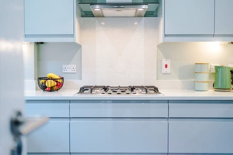 The fully equipped kitchen has everything you need for a long or short stay in Northwich.