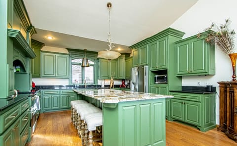 Bright and Open Kitchen with modern Stainless Steel Appliances