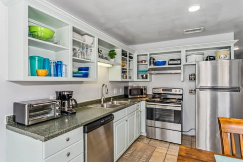 Large open kitchen with updated stainless appliances