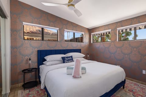 Bright, colorful, and full of Palm Springs charm. Enjoy a king bed, sunny views, and effortless comfort.