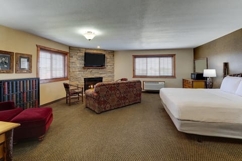 Living area with fireplace