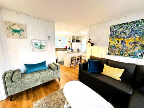 Living room with Roku tv