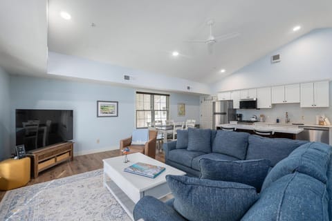 Living Area with Large Section and TV