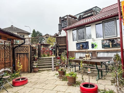 Plant, Property, Building, Flowerpot, Window, Houseplant, Sky, Leisure, House, Outdoor Furniture