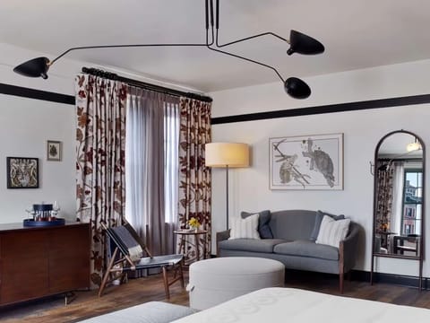 Kick back with a nightcap in this inviting lounge corner.