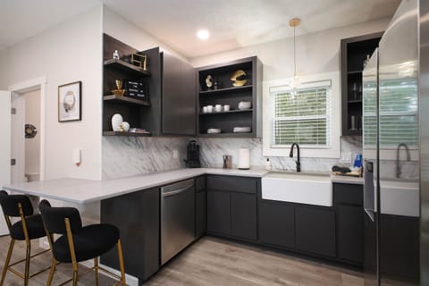 Another view of the full sized kitchen