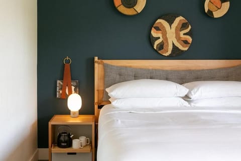 Wake up gently and brew coffee right by the bed.