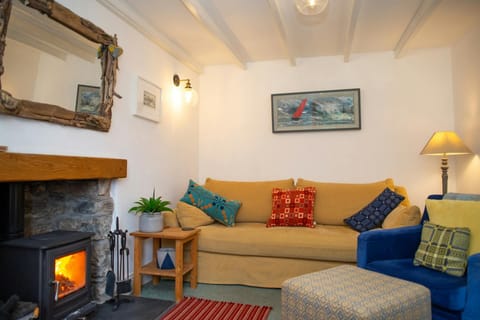 Two seater sofa  with Welsh blanket tapestry cushions