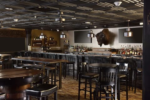 Gather for craft cocktails at the sleek, inviting bar.