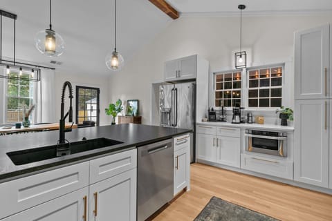 Dishwasher located in kitchen island.  Detergent provided.