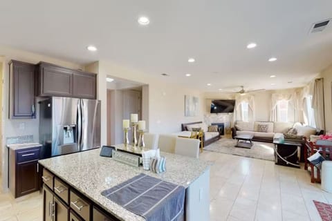 Open kitchen and living space with modern finishes