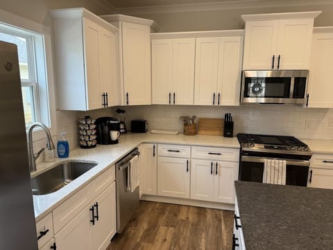 Spacious kitchen layout.