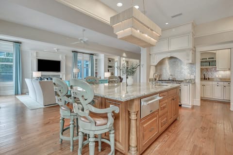 Grand Kitchen with Island Seating for Four