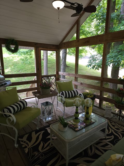 Screened porch sitting