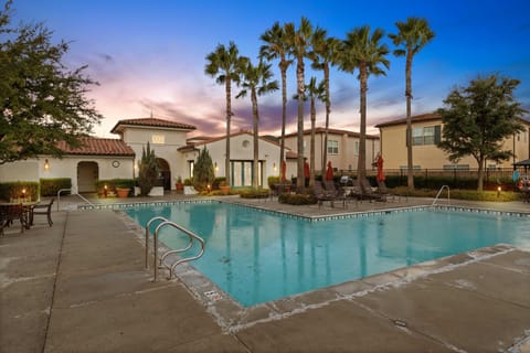 Luxurious oasis where the pool and hot tub
