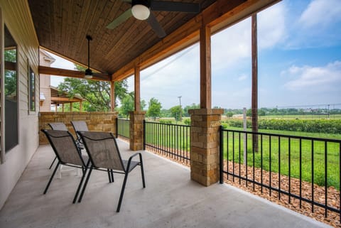 Spacious back porch