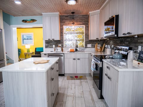 Welcome to your upgraded kitchen. Stove, micro., dishwasher, toaster and more.