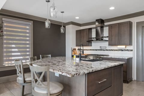 Luxury granite counter tops and soft close drawers and cabinets